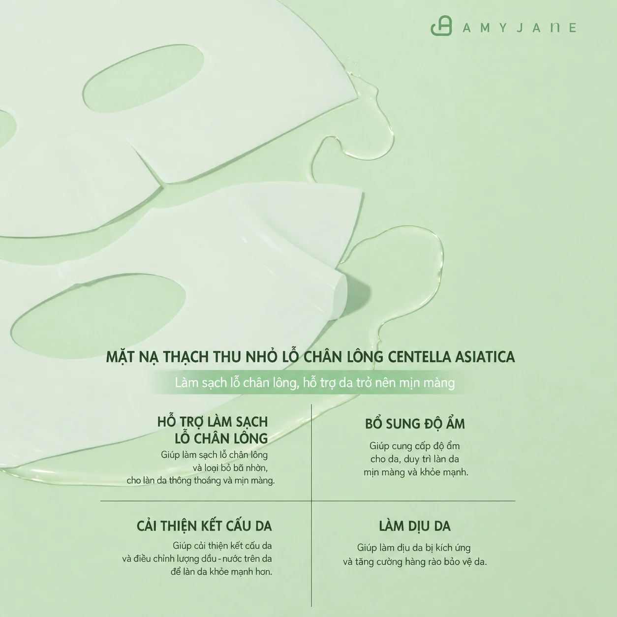AMYJANE Centella Asiatica Pore Refining Gel Mask four-in-one split hydrogel design