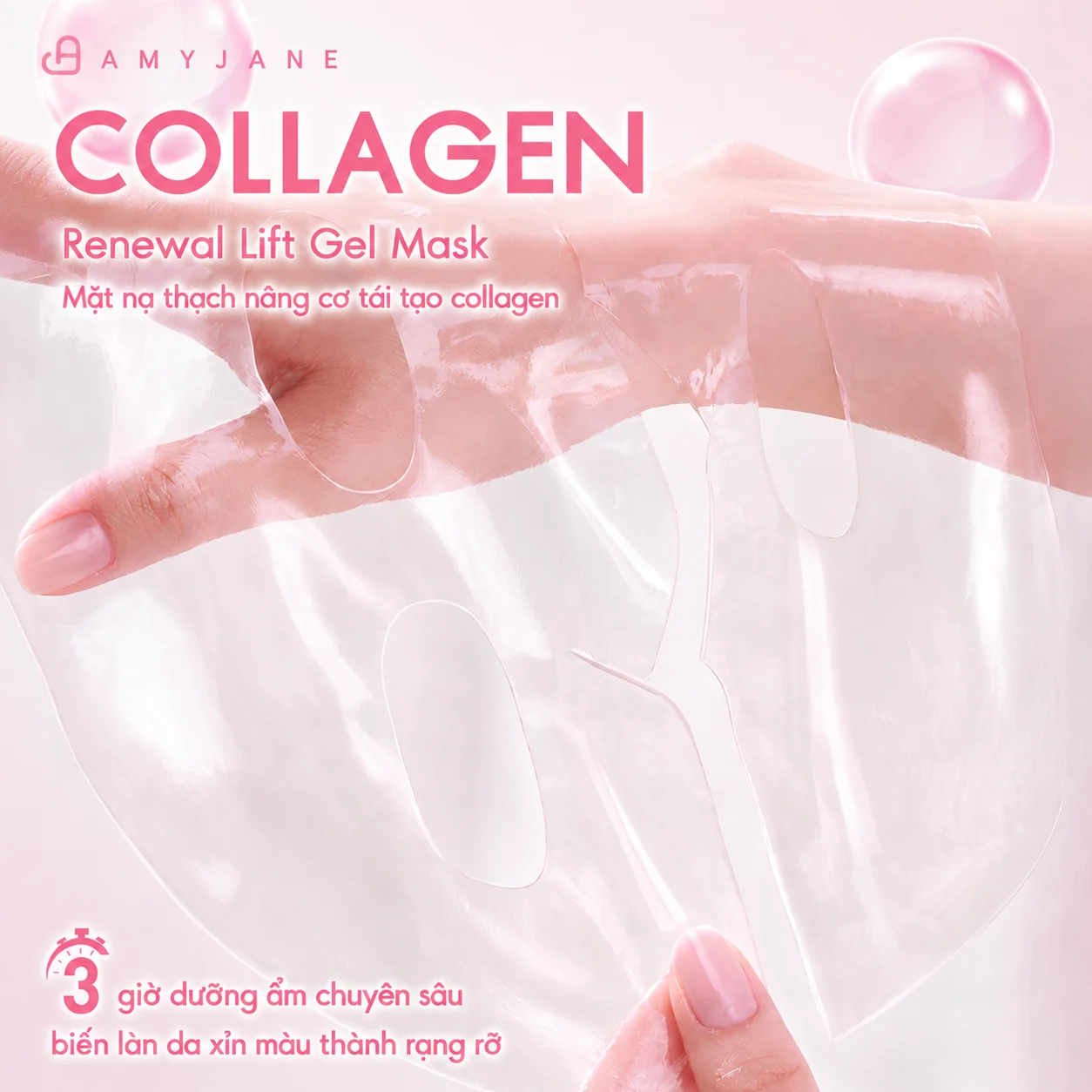 AMYJANE Collagen Renewal Lift Gel Mask three-layer hydrogel technology