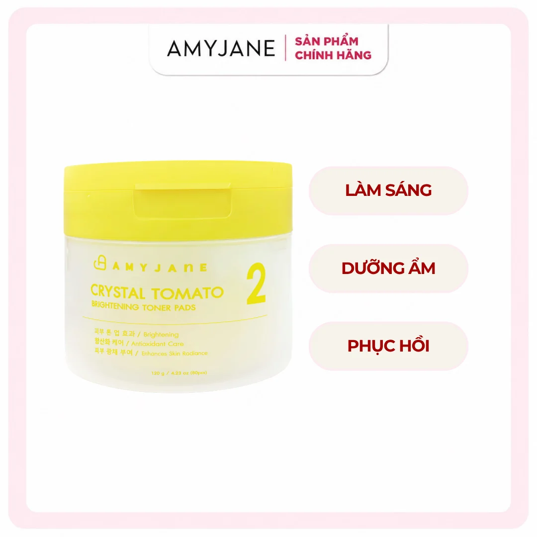 AMYJANE Crystal Tomato Brightening Toner Pads brightening and moisturising benefits