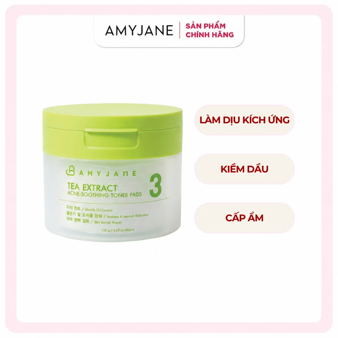 AMYJANE Tea Extract Acne-Soothing Toner Pads soothing and moisturising benefits
