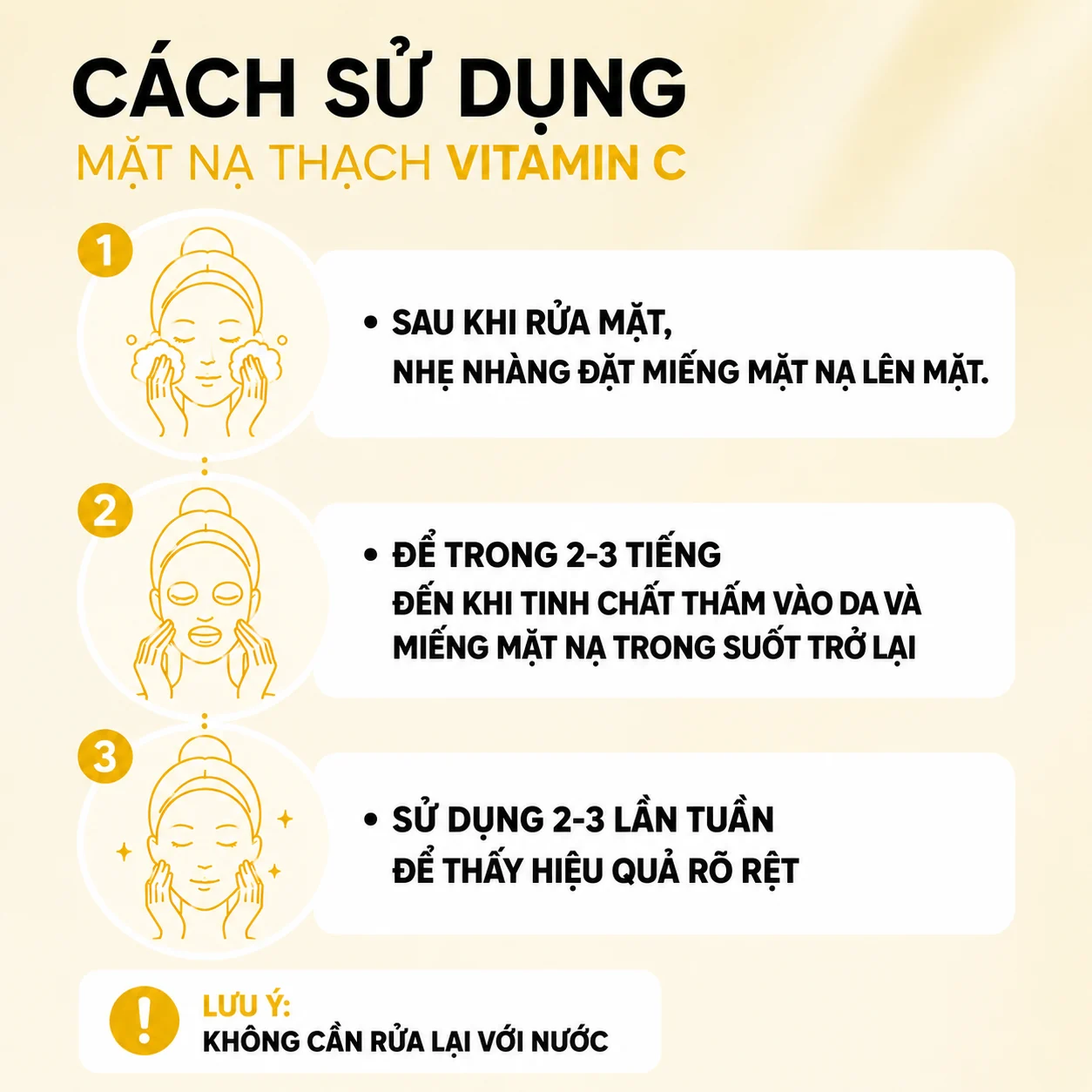 AMYJANE Vitamin C Brightening Gel Mask step-by-step usage guide